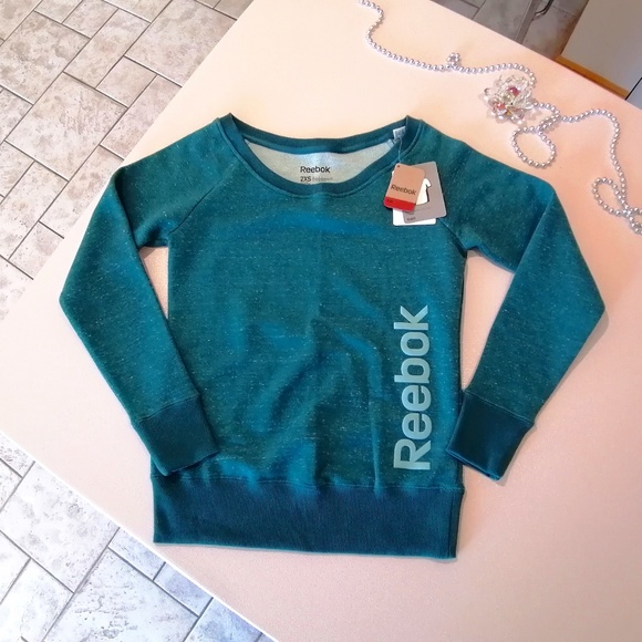 Reebok Tops - REEBOK Teal Boatneck Pullover BNWT